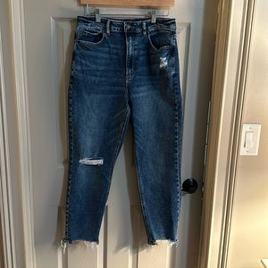 AE Stretch Ripped Mom Jean | size 10 short